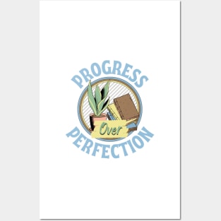 motivational progress over perfection back to school teacher Posters and Art